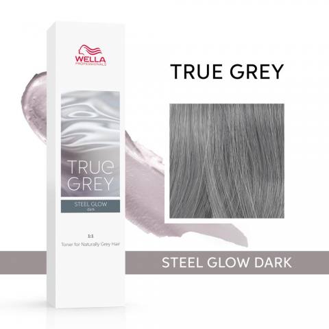 Тонер для натуральных седых волос True Grey. Steel Glow Dark 60мл 